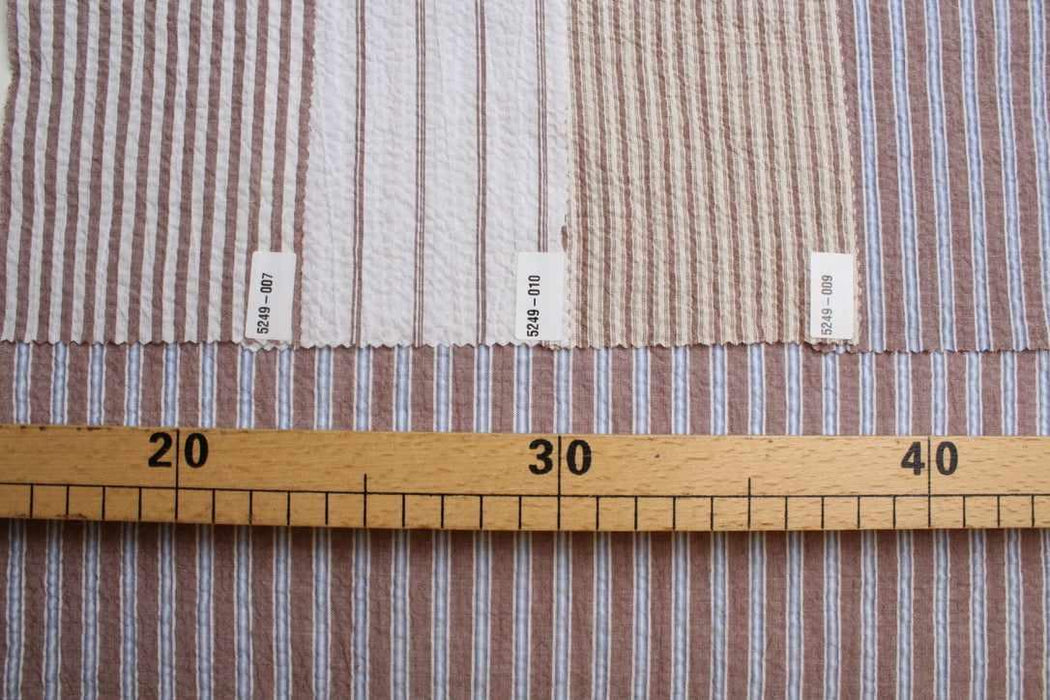 swatch-Cotton Stretch Seersucker Stripes – Lightweight Shirting – Reorderable-Fabric-FabricSight