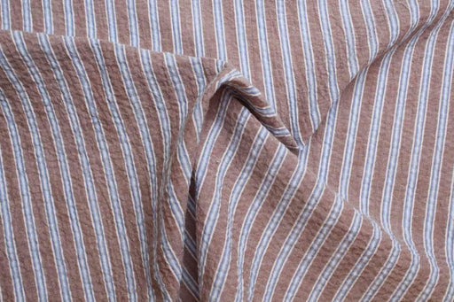 swatch-Cotton Stretch Seersucker Stripes – Lightweight Shirting – Reorderable-Fabric-FabricSight