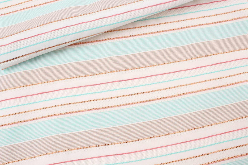 swatch-Cotton Stripes - Copper Lurex-Fabric-FabricSight