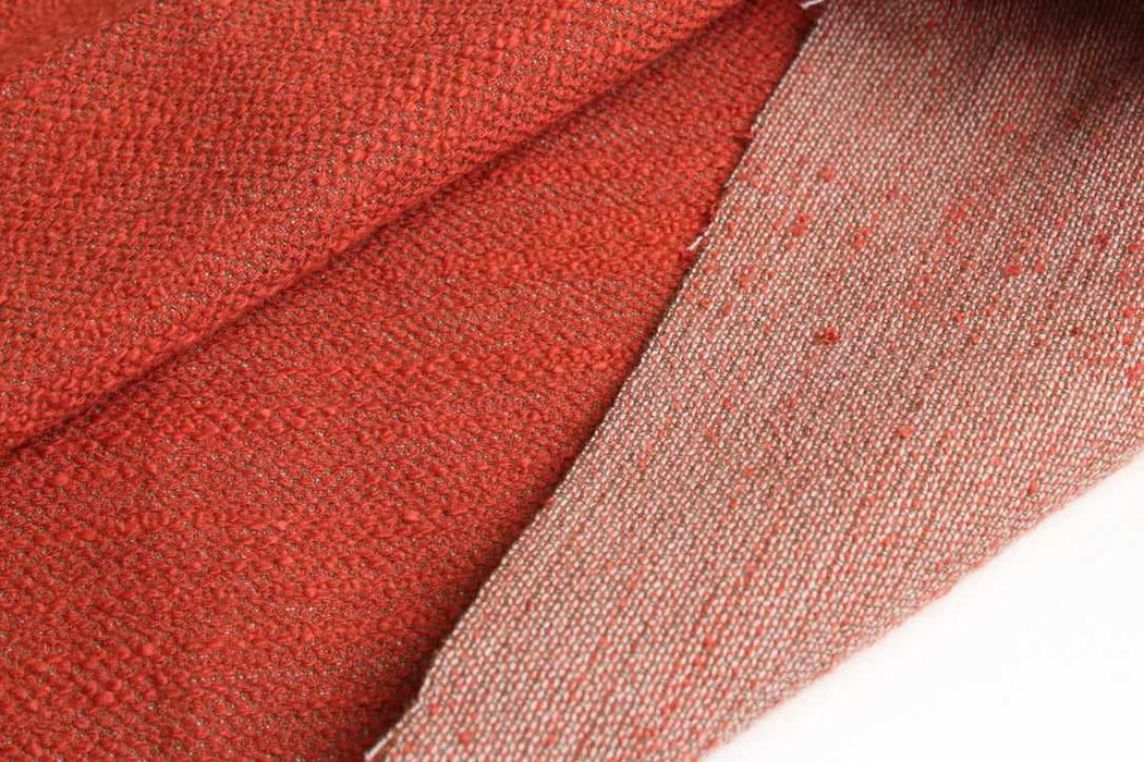 swatch-Cotton Viscose Bouclé Tweed – Tile Orange-Fabric-FabricSight
