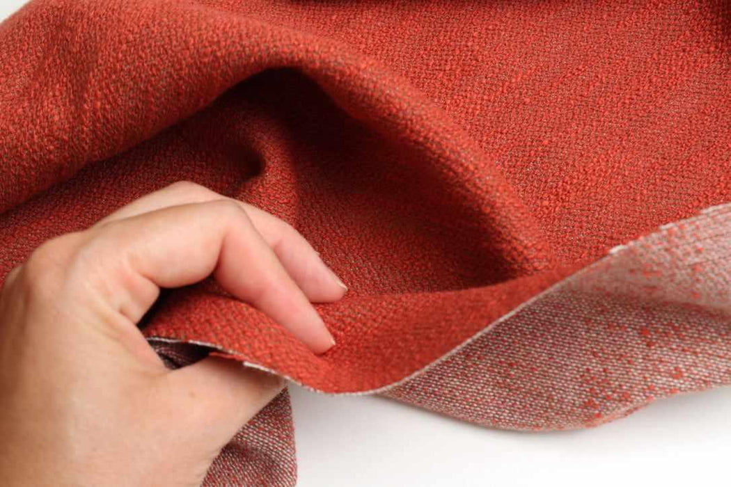 swatch-Cotton Viscose Bouclé Tweed – Tile Orange-Fabric-FabricSight