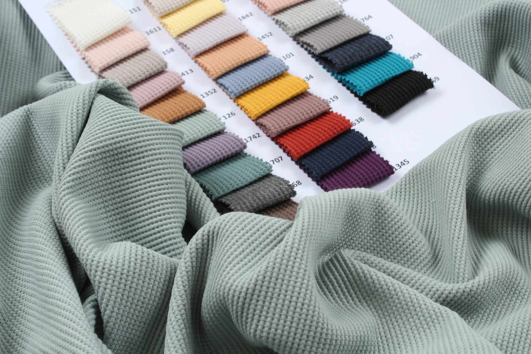 swatch-Cotton Waffle Jersey - Mid-Weight - 28 Colors Available-Fabric-FabricSight