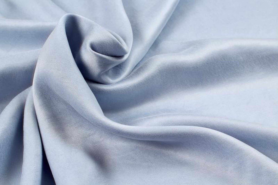 swatch-Cupro Viscose Blend Twill, Vegan Certified - AQUA (+40 Colors)-Fabric-FabricSight