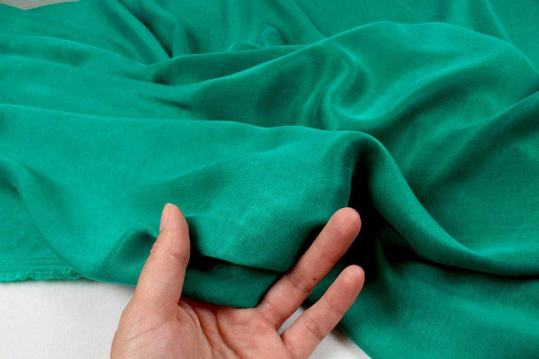 swatch-Cupro Viscose Blend Twill, Vegan Certified - Aqua (Limited Edition Colors)-Fabric-FabricSight