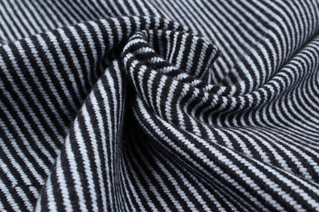 swatch-Diagonal Stripes Heavy Recycled Wool - Double Face-Fabric-FabricSight