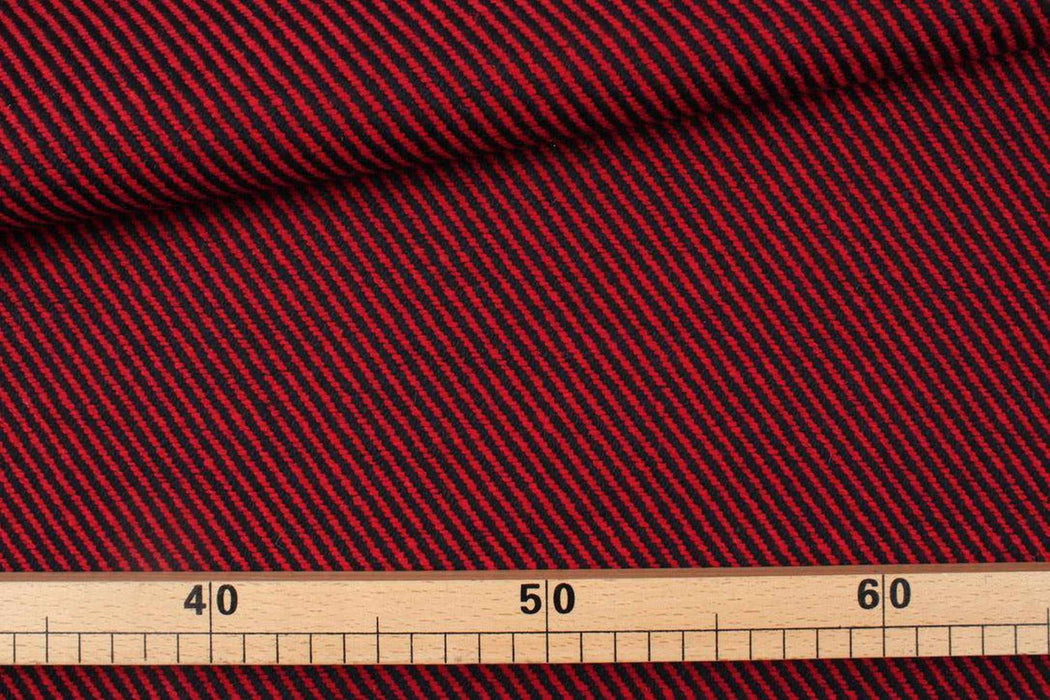 swatch-Diagonal Stripes Heavy Recycled Wool - Double Face-Fabric-FabricSight