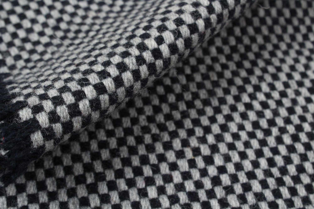 swatch-Double Face Recycled Wool - Chess Pattern-Fabric-FabricSight