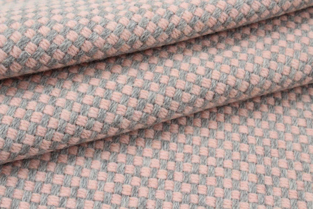 swatch-Double Face Recycled Wool - Chess Pattern-Fabric-FabricSight