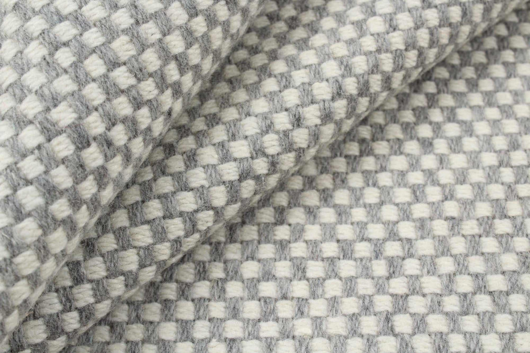 Chess Pattern Fabric swatch-Double Face Recycled Wool - Chess Pattern — Fabric Sight
