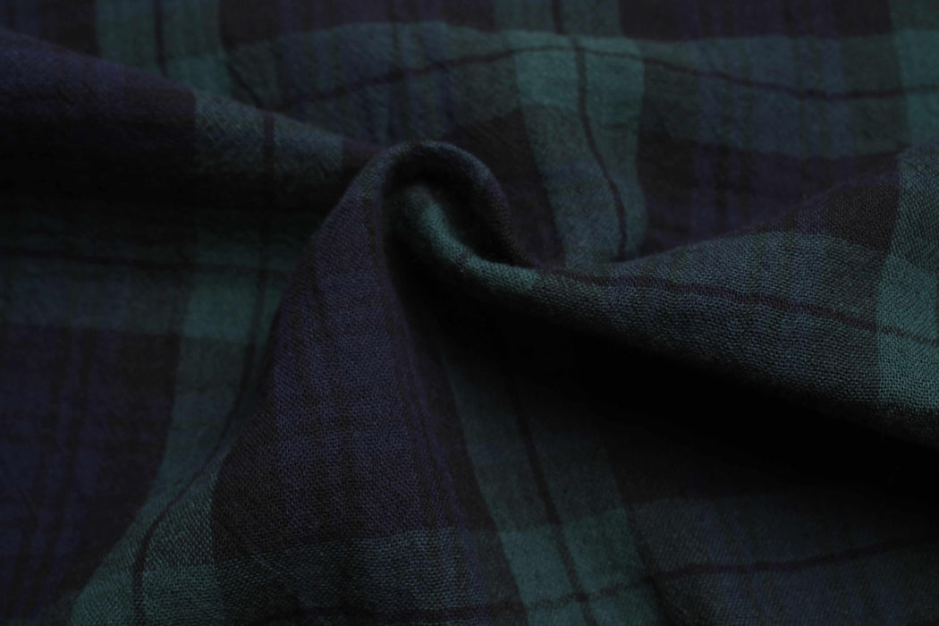 swatch-Double Muslin Organic Cotton Over Shirt - Checks-Fabric-FabricSight