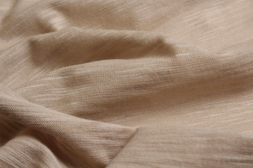 swatch-Extra Fine 100% Cotton Slubbed Jersey - Beige-Fabric-FabricSight