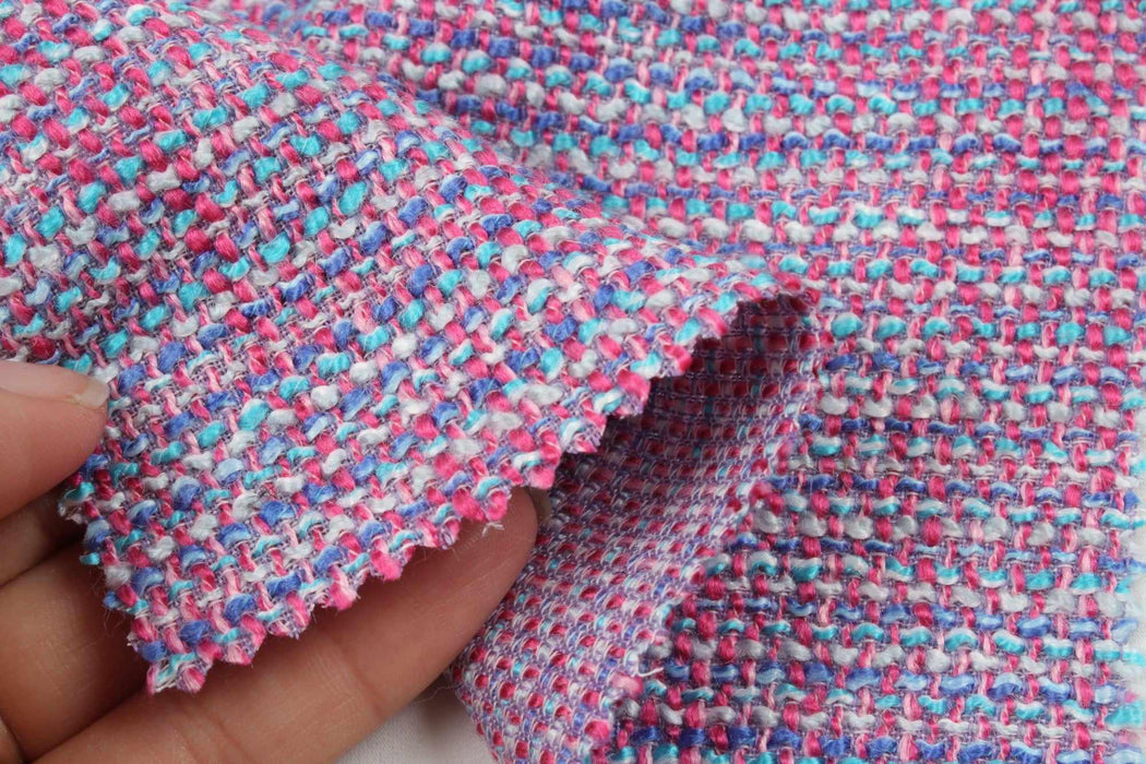 swatch-Fancy Multicolor Tweed - Viscose Blend - 5 Colors Available-Fabric-FabricSight