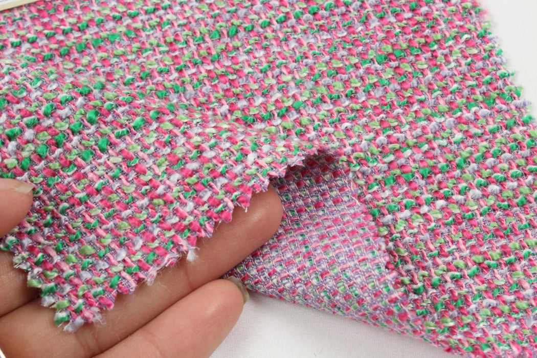 swatch-Fancy Multicolor Tweed - Viscose Blend - 5 Colors Available-Fabric-FabricSight