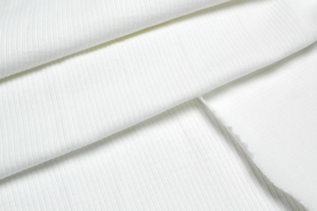 Light Organic Cotton Rib 2x2 for Tops - 20 Colors Available-Fabric-FabricSight