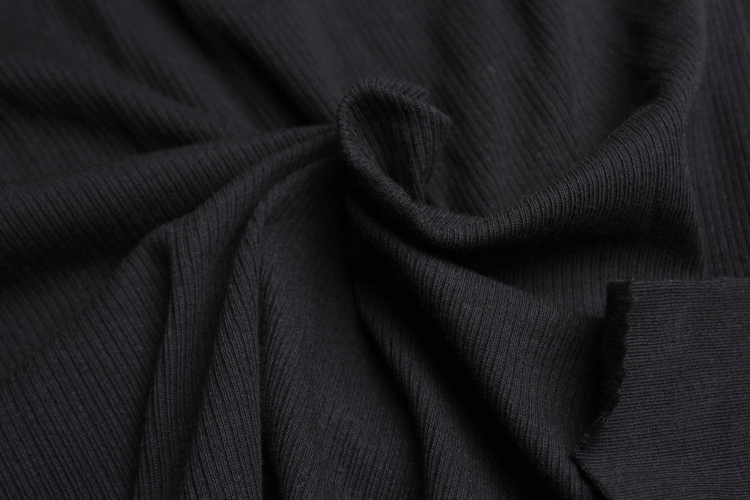 Light Organic Cotton Rib 2x2 for Tops - 20 Colors Available-Fabric-FabricSight