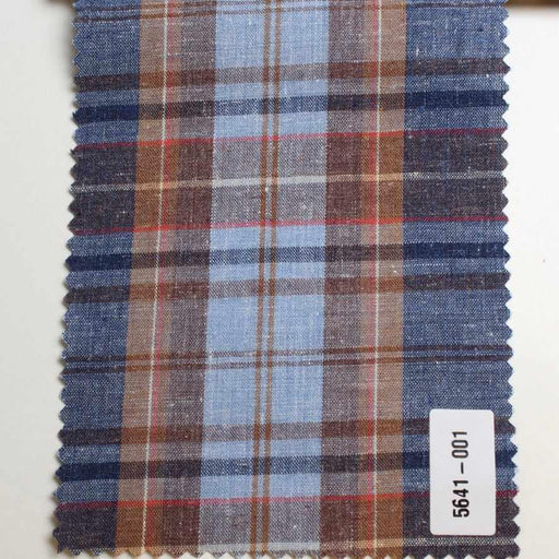 swatch-Linen Cotton Plaid Fabric – European Flax & Organic Cotton – Yarn Dyed-Fabric-FabricSight