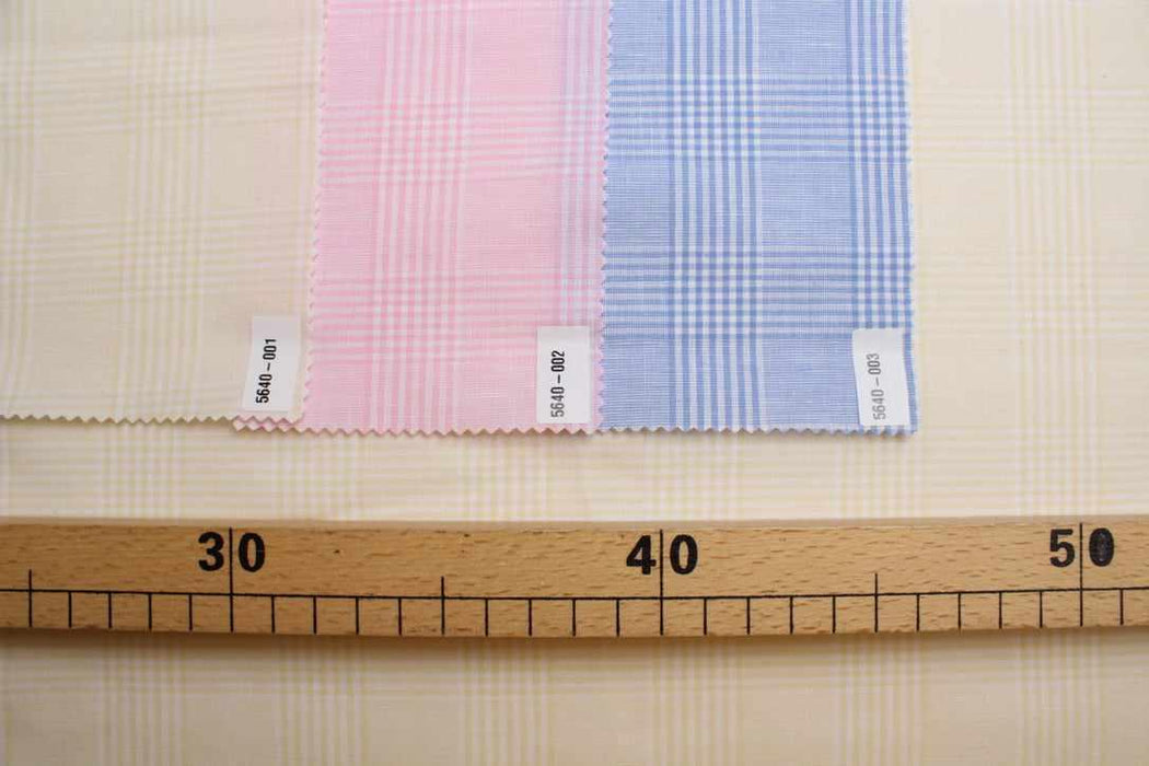swatch-Linen Cotton Prince of Wales Check – White Base – European Flax & Organic Cotton-Fabric-FabricSight