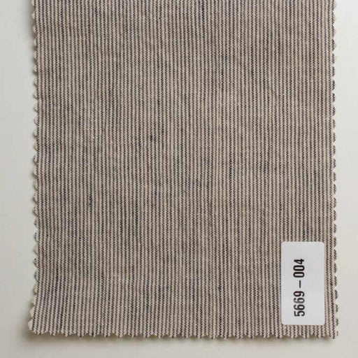 swatch-Linen Cotton Seersucker – Stripes & Checks in Beige and Navy-Fabric-FabricSight