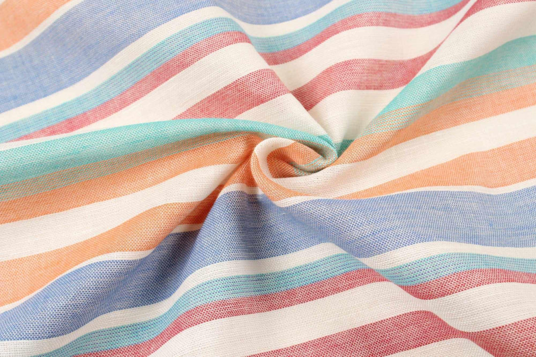 swatch-Linen Cotton Shirting - Stripes-Fabric-FabricSight