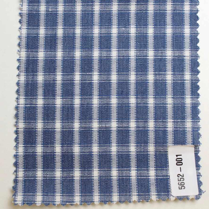 swatch-Linen Cotton Small Check Fabric – European Flax & Organic Cotton-Fabric-FabricSight
