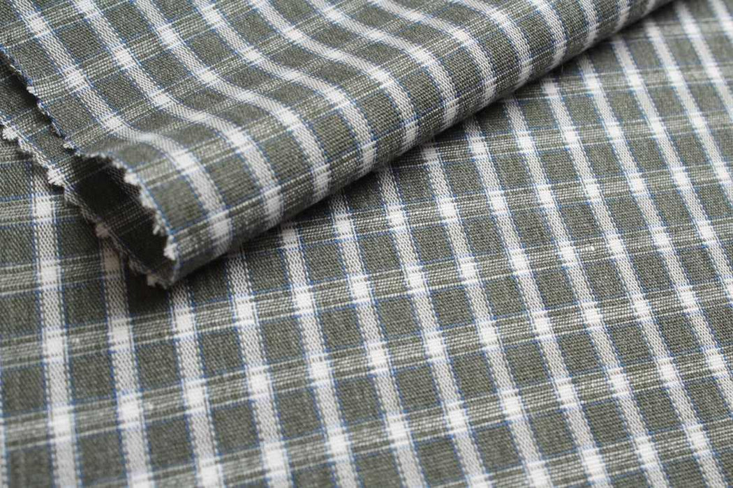 swatch-Linen Cotton Small Check Fabric – European Flax & Organic Cotton-Fabric-FabricSight