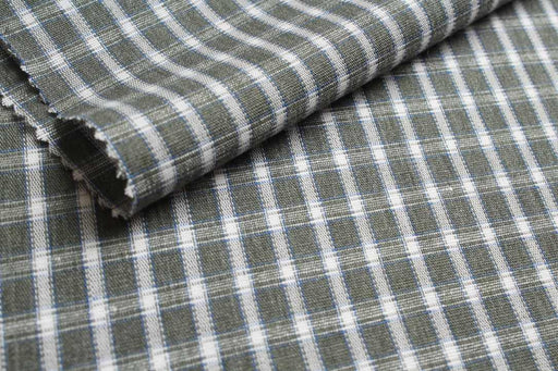 swatch-Linen Cotton Small Check Fabric – European Flax & Organic Cotton-Fabric-FabricSight