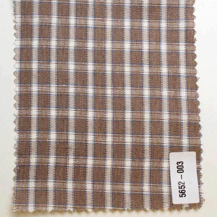 swatch-Linen Cotton Small Check Fabric – European Flax & Organic Cotton-Fabric-FabricSight