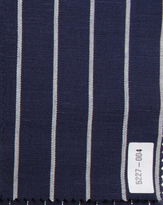 swatch-Linen Cotton Yarn-Dyed Stripe Shirting – European Flax - Denim Look-Fabric-FabricSight