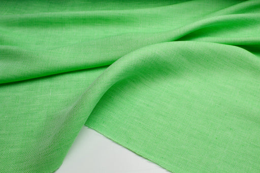 swatch-Linen & Viscose Micro Herringbone – Lightweight Yarn-Dyed Fabric - Green-Fabric-FabricSight