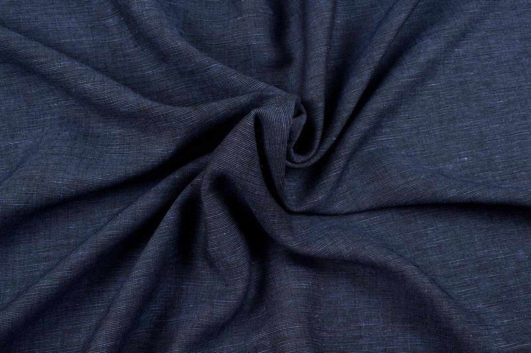 swatch-Linen Wool for Bottoms - Melange Blue-Fabric-FabricSight