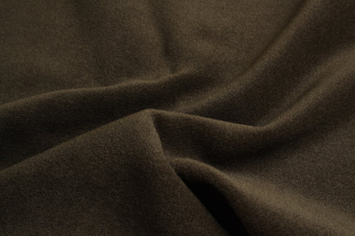 swatch-Luxury Alpaca & Virgin Wool Coating – Khaki Green – Designer Deadstock-Fabric-FabricSight