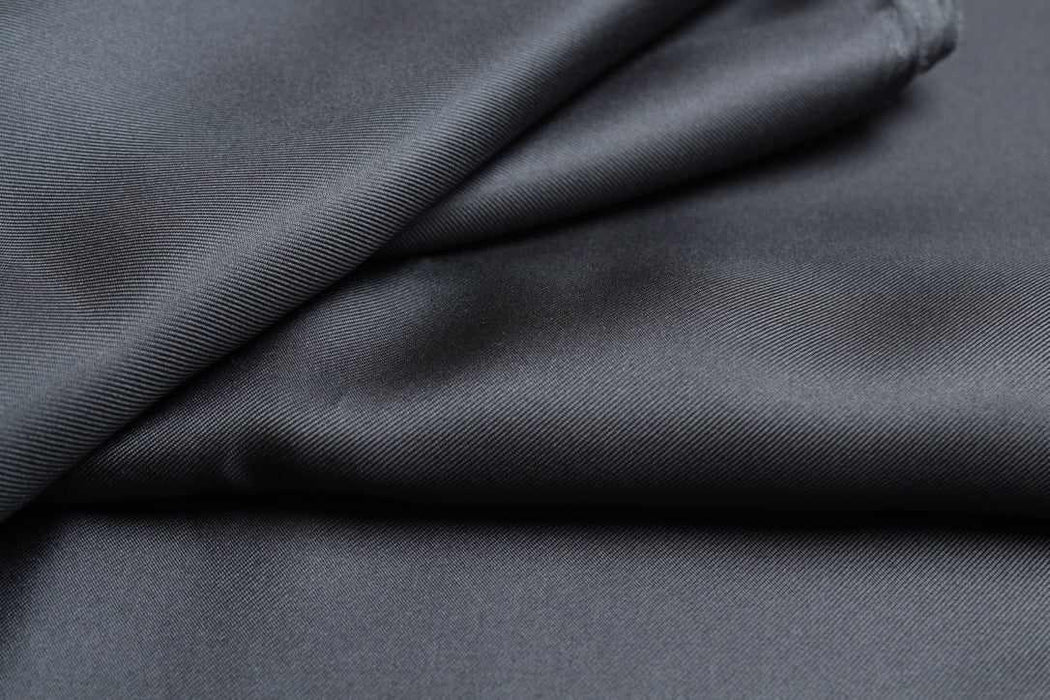 swatch-Luxury Silk Twill Fabric – Dark Grey – Fluid & Refined-Fabric-FabricSight
