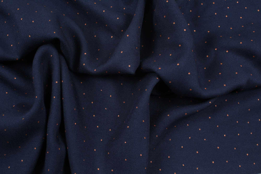 swatch-Luxury Viscose Twill - Printed Dots - 7 colors available-Fabric-FabricSight