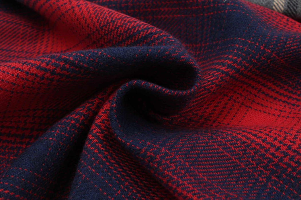 swatch-Mid-Weight Cotton Flannel Checks for Over-Shirts and Bottoms-Fabric-FabricSight