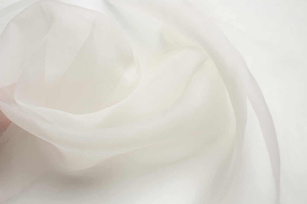 Natural Silk Organza - Off-White-Fabric-FabricSight