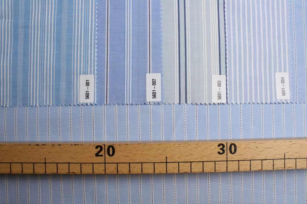 swatch-Organic Cotton Barré Stripe Shirting – Yarn Dyed – 9 Variants – Reorderable-Fabric-FabricSight