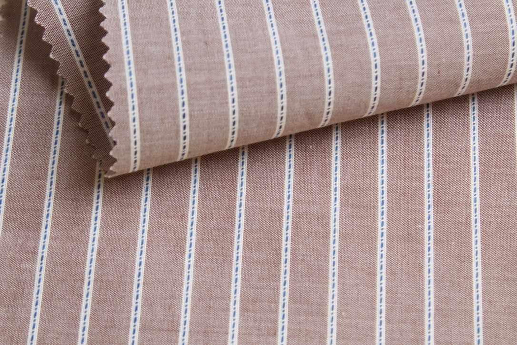 swatch-Organic Cotton Barré Stripe Shirting – Yarn Dyed – 9 Variants – Reorderable-Fabric-FabricSight