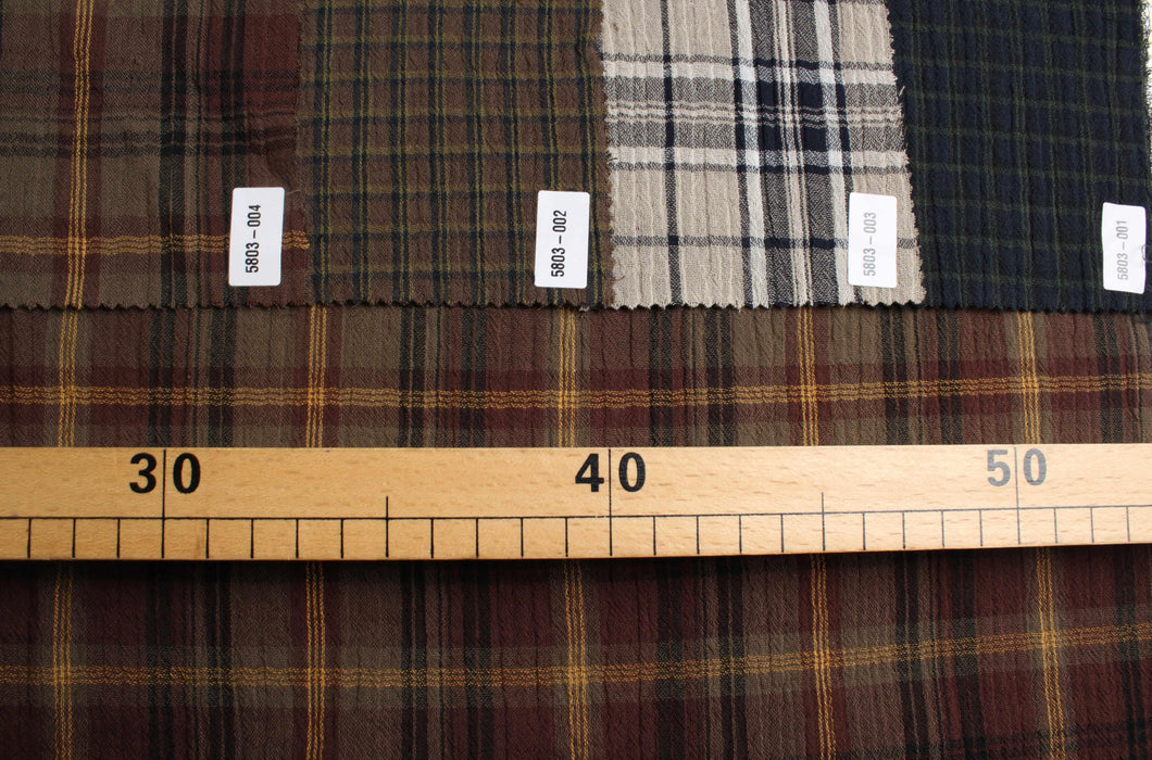 swatch-Organic Cotton Double Gauze – Checks-Fabric-FabricSight