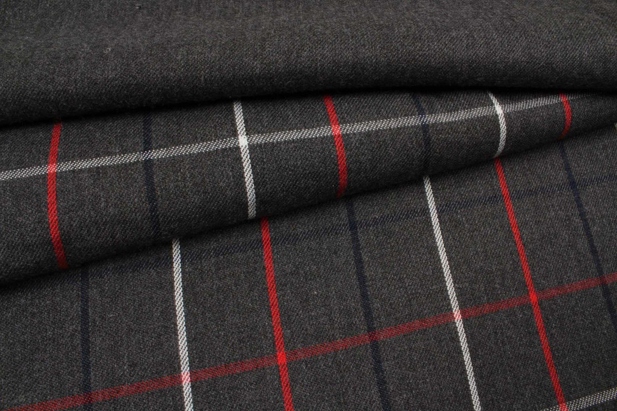 swatch-Poly Viscose Double Face - Checks — Fabric Sight