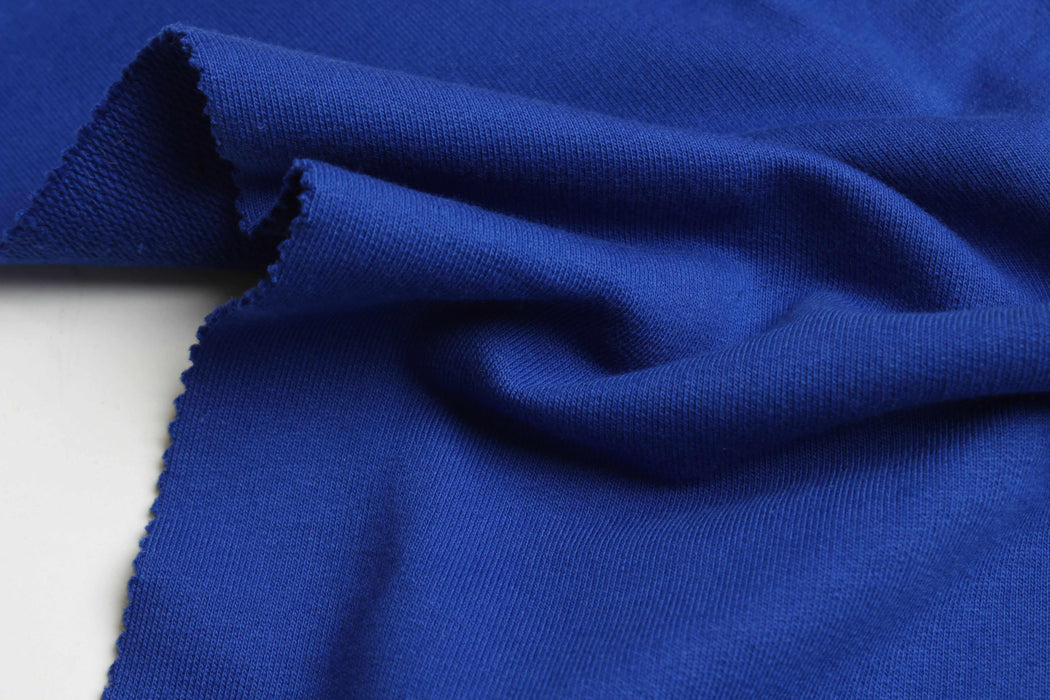 swatch-Premium 100% Cotton French Terry - Cobalt Blue-Fabric-FabricSight