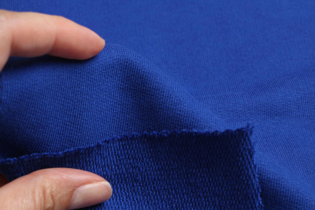 swatch-Premium 100% Cotton French Terry - Cobalt Blue-Fabric-FabricSight