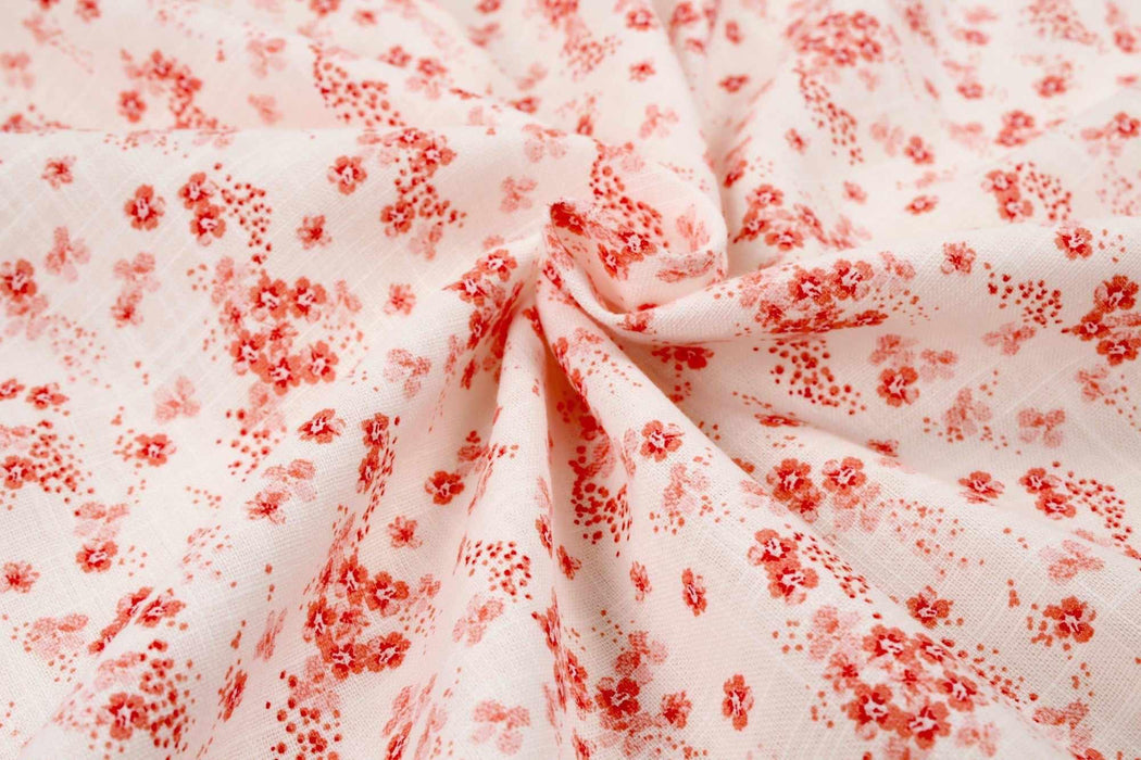 swatch-Printed Cotton Flamé Gauze - Floral-Fabric-FabricSight