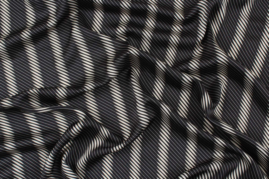 swatch-Printed Crepe - Moiré Stripes-Surplus-FabricSight