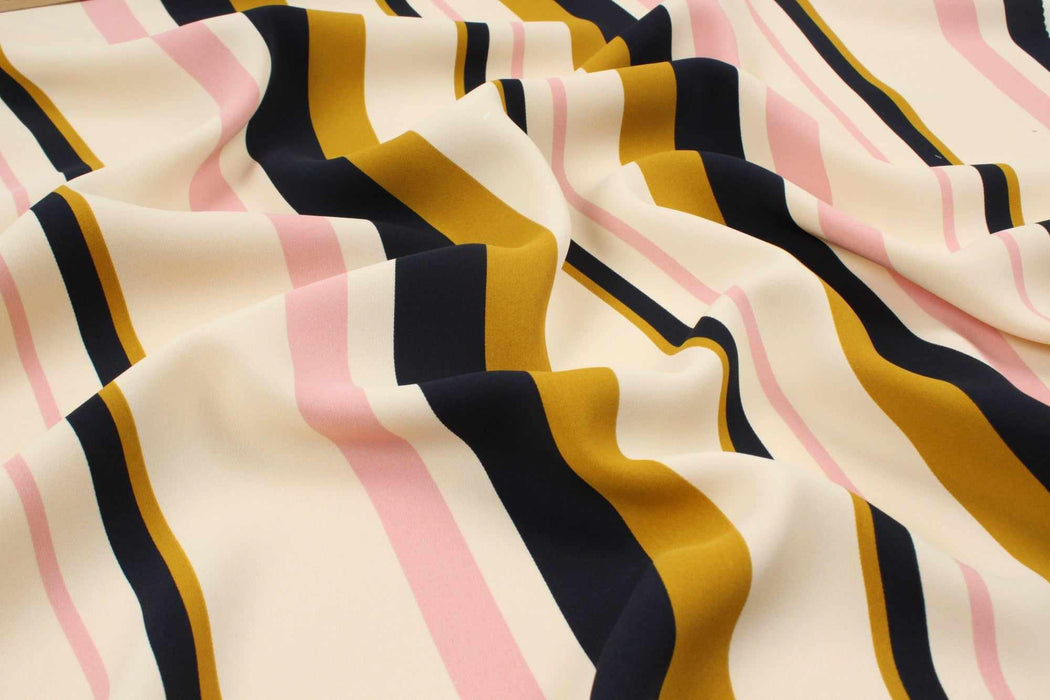 swatch-Printed Matt Satin - Vertical Stripes-Surplus-FabricSight