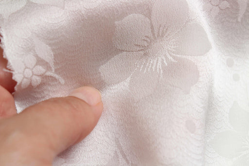 swatch-Pure Silk Floral Jacquard – White – Lightweight Luxury Fabric-Fabric-FabricSight
