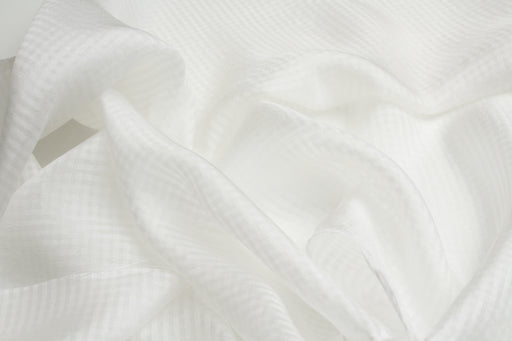 swatch-Pure Silk Jacquard Voile - Micro-checks-Fabric-FabricSight