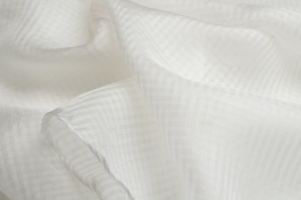 swatch-Pure Silk Jacquard Voile - Micro-checks-Fabric-FabricSight