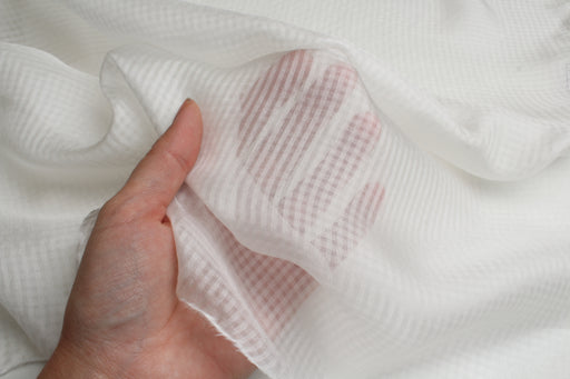 swatch-Pure Silk Jacquard Voile - Micro-checks-Fabric-FabricSight