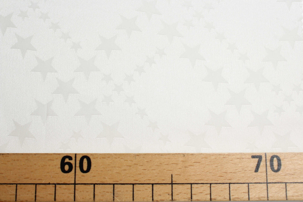 swatch-Pure Silk Stars Jacquard – White – Lightweight Luxury Fabric-Fabric-FabricSight