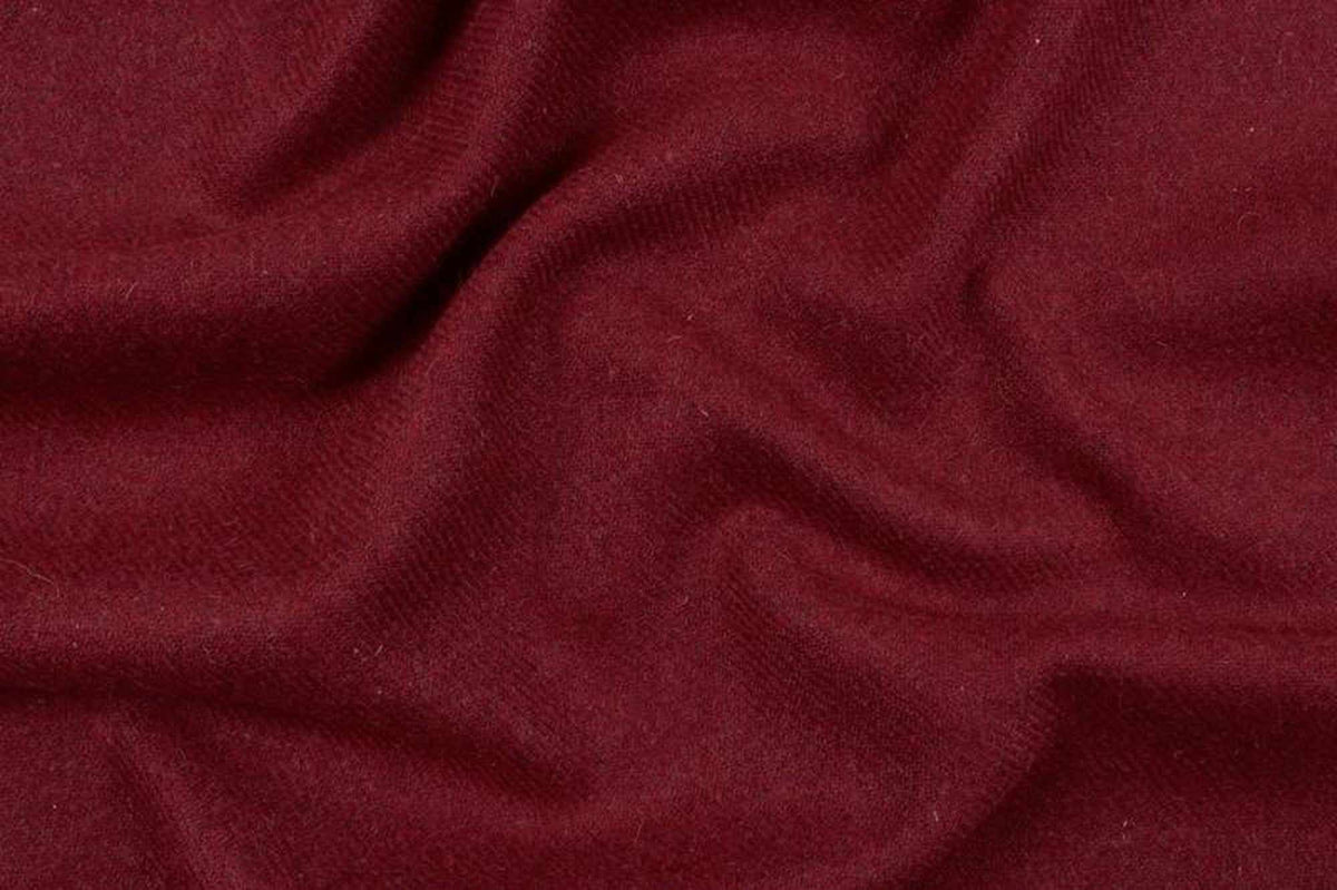 swatch-Recycled Wool For Coats - Burgundy — Fabric Sight